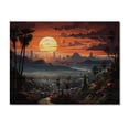 thumbnail image 3 of Designart "Los Angeles in Orange and Grey" Landscapes Print on Natural Pine Wood, 3 of 5