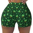 thumbnail image 2 of KLL Happy St. Patrick's Day Pattern Workout Shorts for Women Scrunch Short Gym Yoga Running Sport Active Exercise Fitness Shorts-Large, 2 of 8