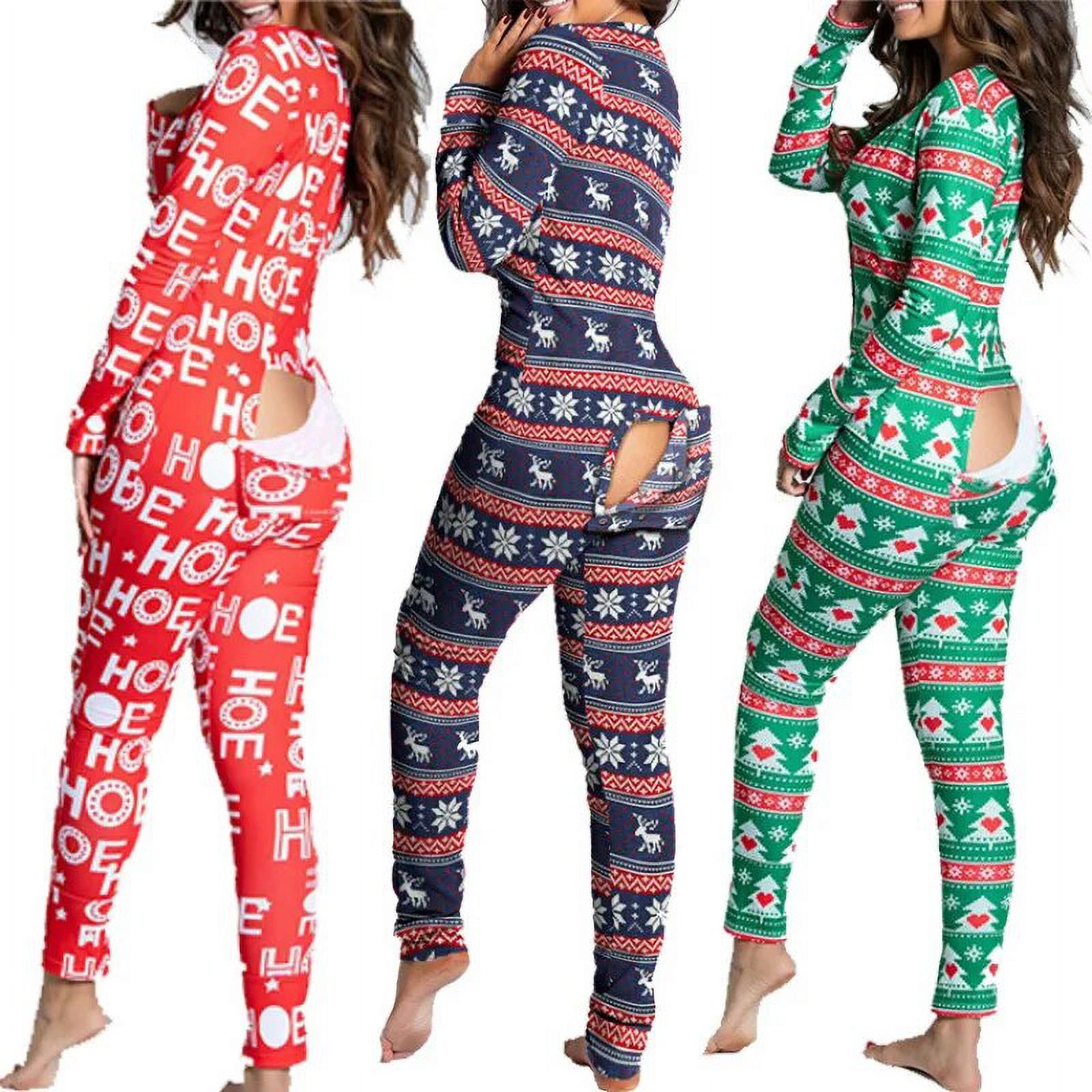 Combinaison Pyjama Femme Une Pièce Avec Rabat Fesses - Manches Longues, Boutonnée, Tissu Stretch Doux, Pour Maison Ou Cadeau Saint-Valentin