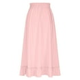 thumbnail image 5 of Clearance under 10$ Sevevn Womens Solid Color Elastic Waist Drawstring Pleated Mid Length Ruffle Skirt Summer Savings Pink XXL, 5 of 7