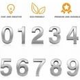 thumbnail image 2 of 10pcs Stereoscopic Metal Number Plate Modern House Hotel Address Numbers Sticker Plate Sign (0-9, One for Each Number) (silver) 50*35*6mm, 2 of 4