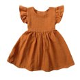 thumbnail image 2 of WIBACKER 9M-6T Baby Girl Cotton Linen Summer Casual Dress Toddler Kids Sleeveless Tie Back Sundress, 2 of 9
