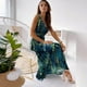 thumbnail image 4 of Vestidos largos de verano Bidobibo para mujer, vestidos de playa con estampado tropical, cuello en V, sin mangas, cintura alta, con cordones, vestido maxi fluido, vestido de verano, 4 of 8
