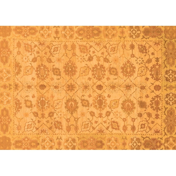 Ahgly Company Indoor Rectangle Oriental Orange Traditional Area Rugs, 4' x 6'