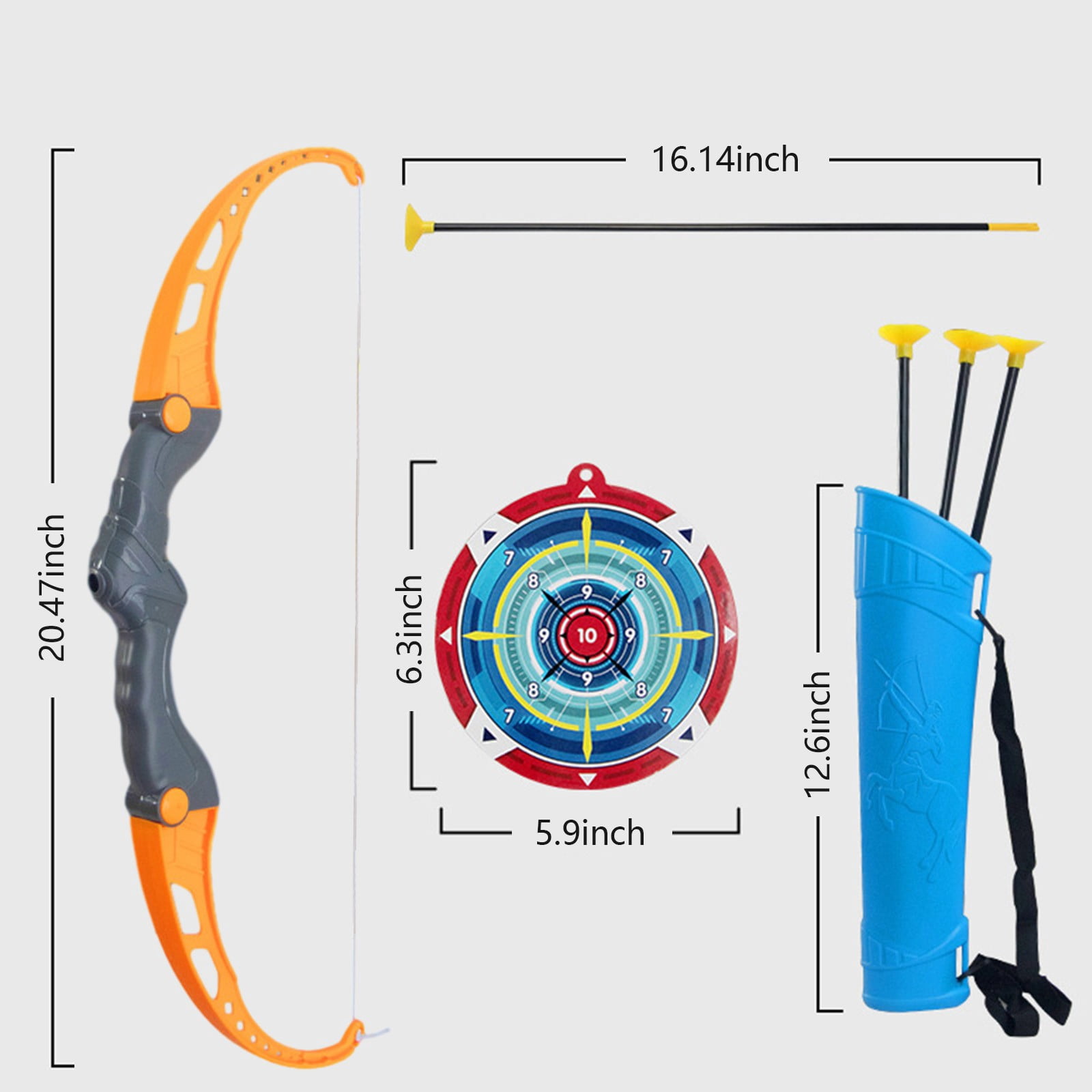 Kids Archery Set with 8 Suction Cup Arrows, Target & Quiver