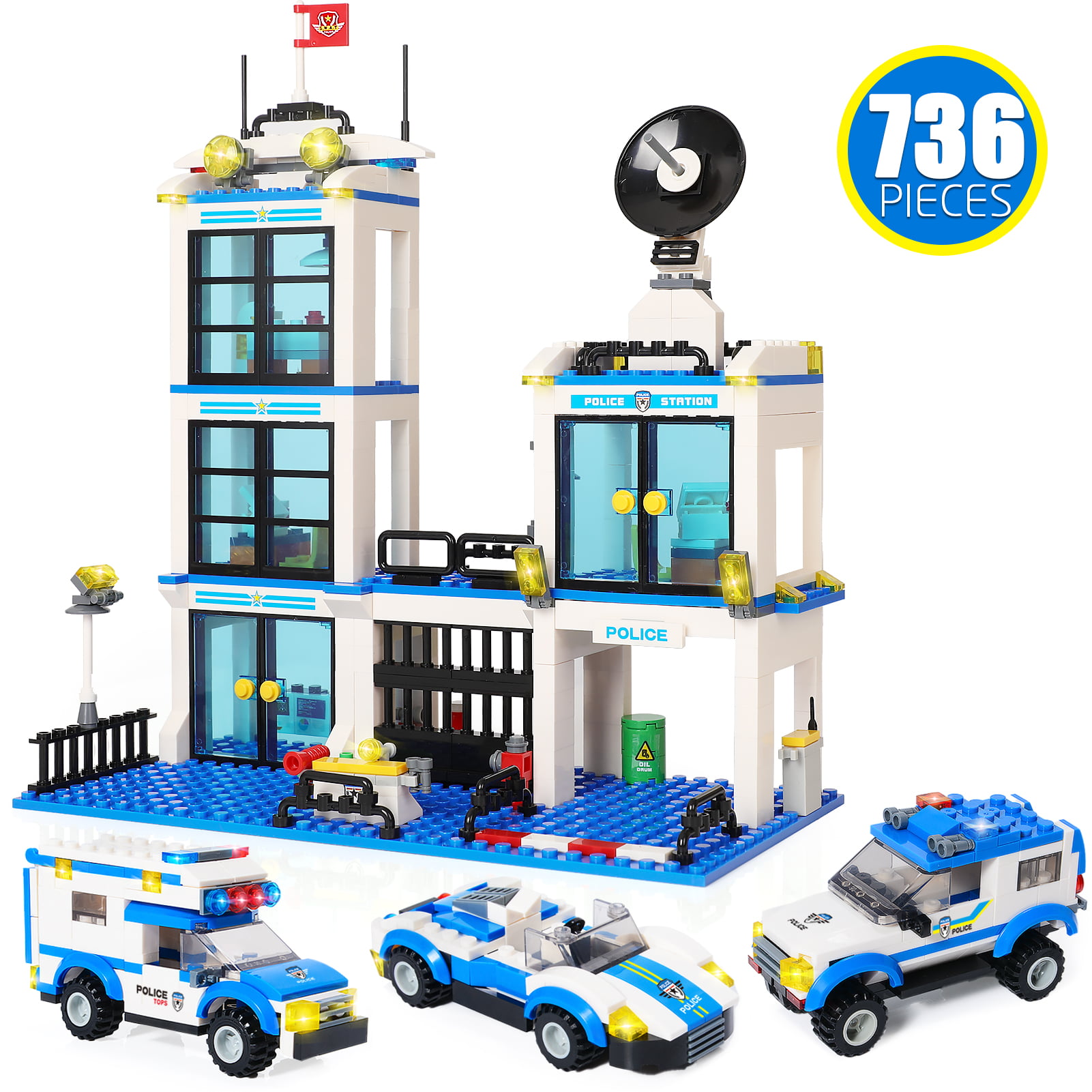 Details about   Building Blocks City Police Station Car Headquarters Bricks Toys for Children Ki 