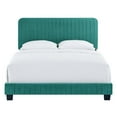 thumbnail image 5 of Modway Celine Channel Tufted Performance Velvet Full Platform Bed in Teal Green, 5 of 7