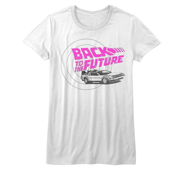 Back to the Future Checkers White Junior Women's T-Shirt