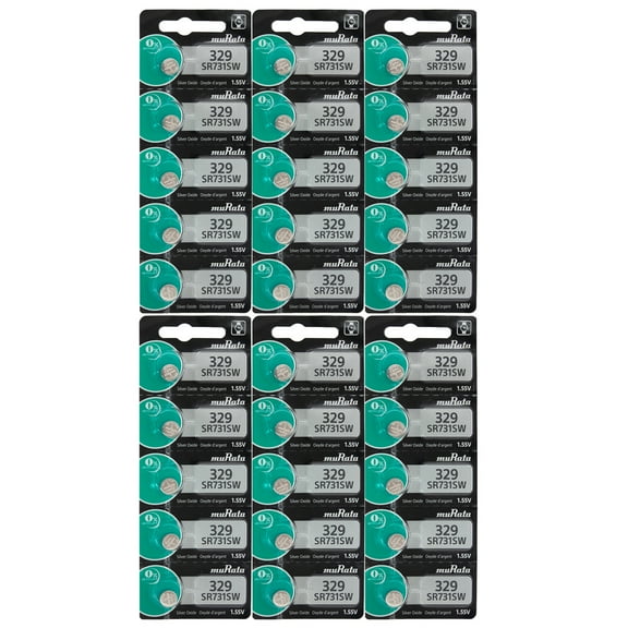 Murata 329 SR731SW SR 1.55V Silver Oxide Watch (30 Batteries)