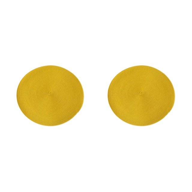 ZheElen Round Placemats Sturdy And Durable Table Mats For Versatile Lightweight yellow 2Set