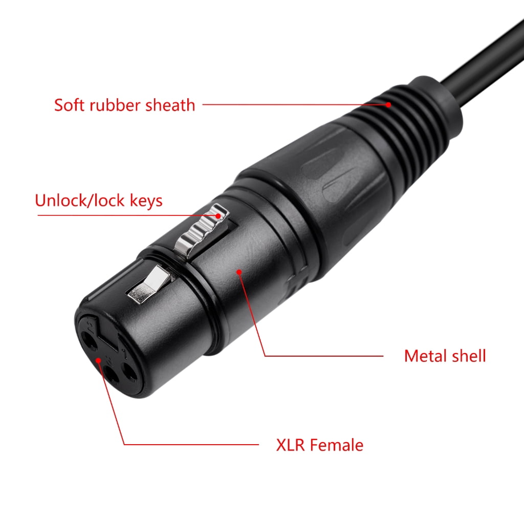 3Pin Male to Double 3Pin Female Music Signal Patches Adapters Cable for Speakers Amplifiers Sound Consoles Guitar