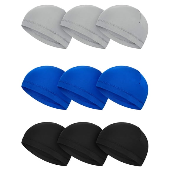 9 Pieces Cooling Skull Caps Helmet Hard Hat Liner Bald Cap Sweat Wicking Running Beanie Cycling for Men Women