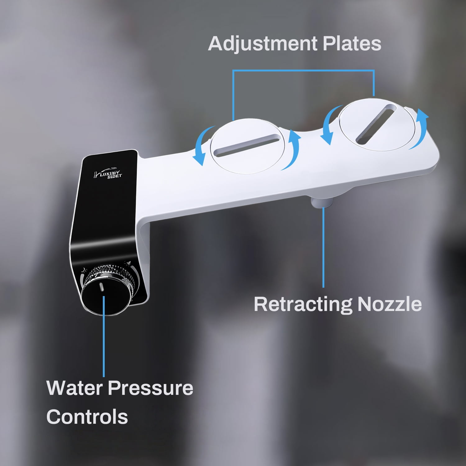 Behome Bidet Attachment for Toilet, Non-Electric Bidet Attachment for Toilet Seat, Easy Install Bidet Toilet Seat Attachment with Adjustable Water Pressure