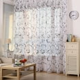 thumbnail image 2 of Cortinas De Balcón Cortina transparente de gasa con estampado floral para dormitorio, ventana, puerta, cortina (negro) Hugtrwg  Libre de BPA, 2 of 8