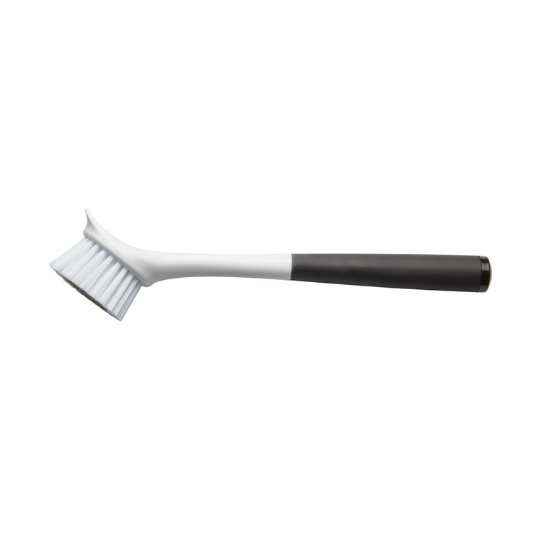 Angled Round Dish Brush with Built-In Scraper photo 8