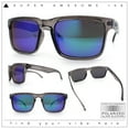 thumbnail image 2 of Premium Kush Polarized Rectangle Sport Horn Rim Sunglasses Slate - Teal Mirror, 2 of 8