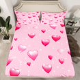 thumbnail image 2 of jejeloiu Cute Loves Pattern Twin Sheet Sets,Happy Valentine's Day Bedding For Girls Women 3-Piece, 2 of 7