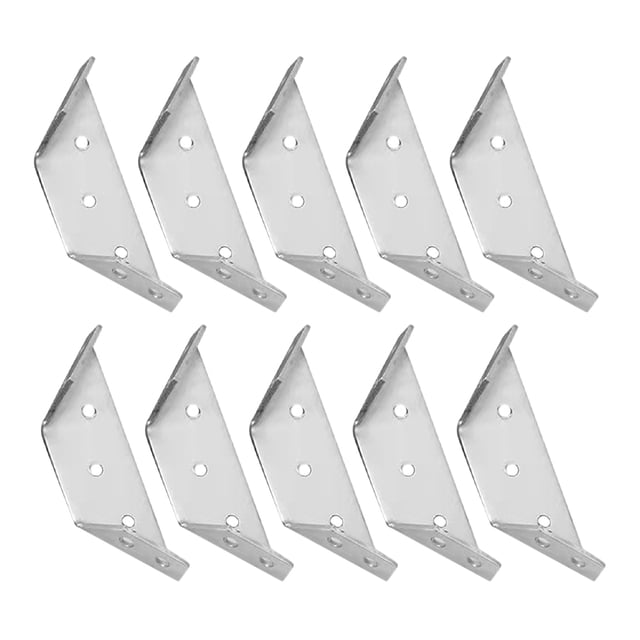 HEALEEP Lot de 20 Attaches d'Angle en Acier Inoxydable pour Assemblage de Meubles 6.90X3.00X1.30Cm