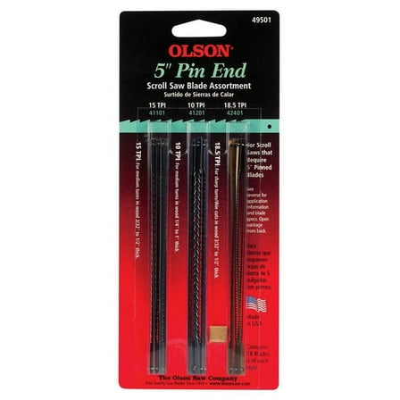Olson Pin End Scroll Saw Blade Assortment (18 Piece) FR49501