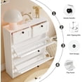 thumbnail image 7 of VOWNER Shoe Cabinet with 2 Flip Drawers & 2 Drawers, Freestanding Shoe Storage Cabinet with Adjustable Shelves, Shoe Organizer for Entryway, Hallway, Living Room (White), 7 of 7