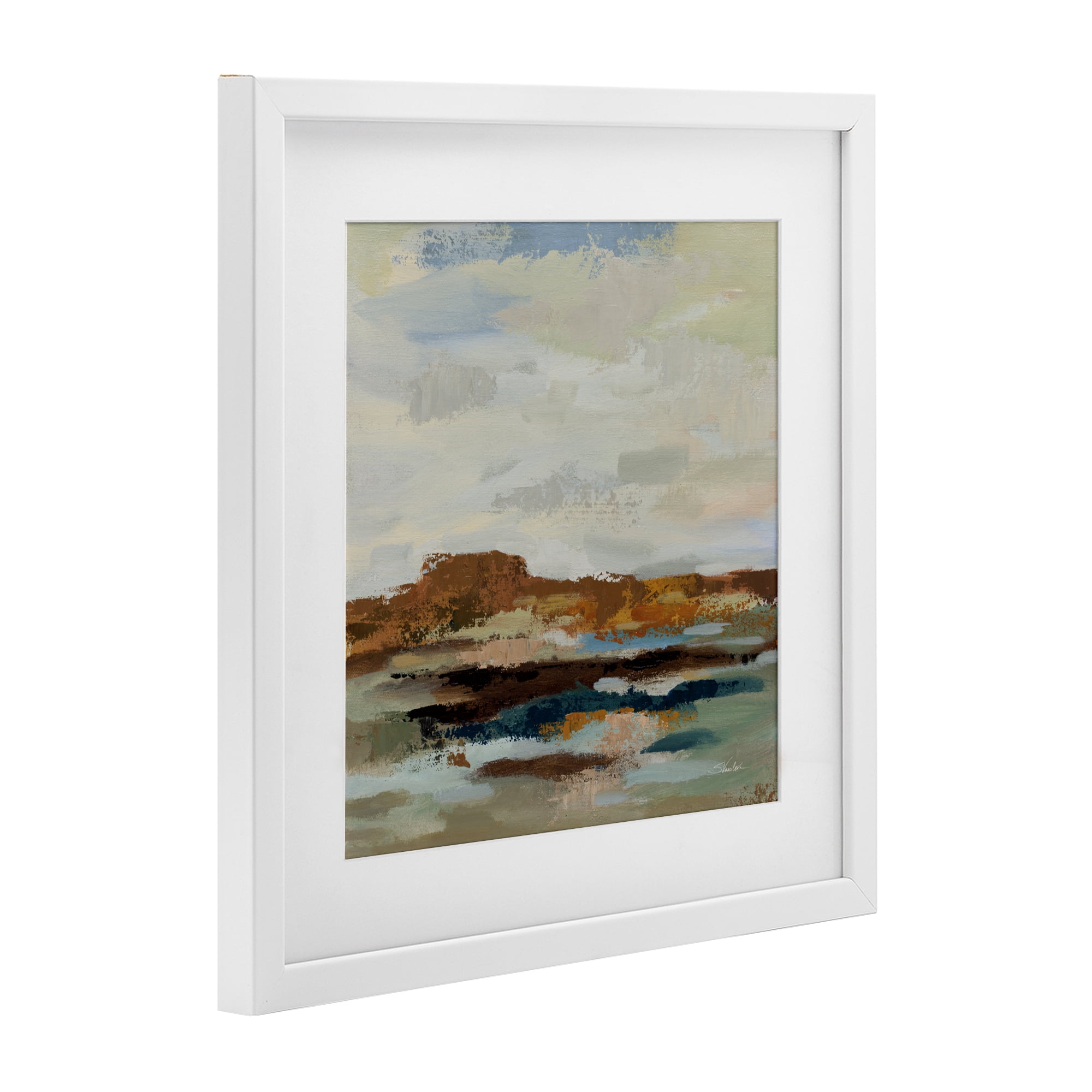 Stupell Industries American West Abstract White Framed Print Under Glass, design by Silvia Vassileva
