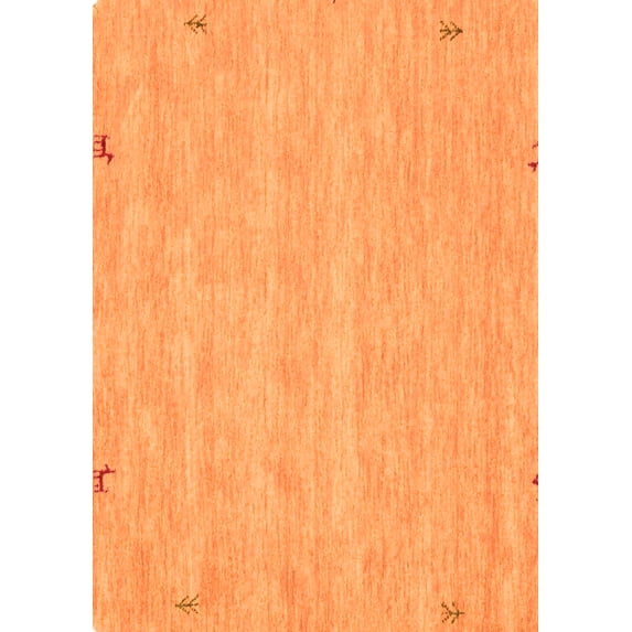 Ahgly Company Indoor Rectangle Abstract Orange Contemporary Area Rugs, 6' x 9'
