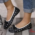 thumbnail image 2 of oqasdz Casual Shoes for Women Satin Slip On Ballet Shoes with Polka Dot Print and Bow Design Comfortable Fashion Loafers for Daily Wear Summer Outdoor, 2 of 7