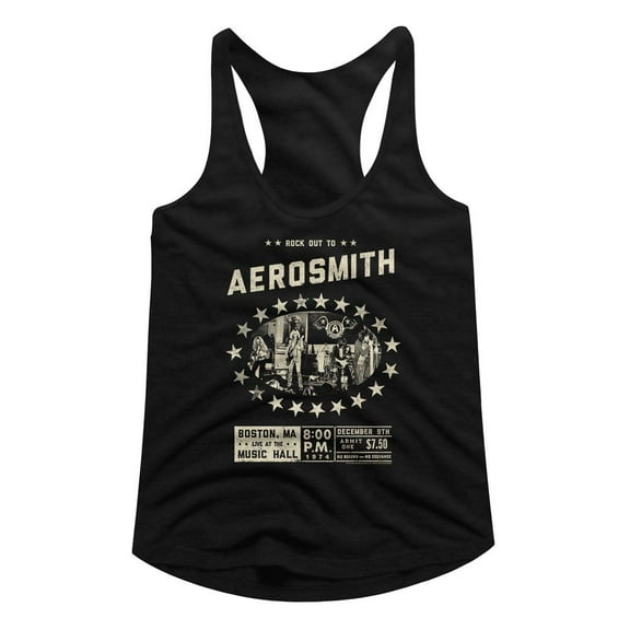 Aerosmith Boston Music Hall Black Women's Racerback Tank Top