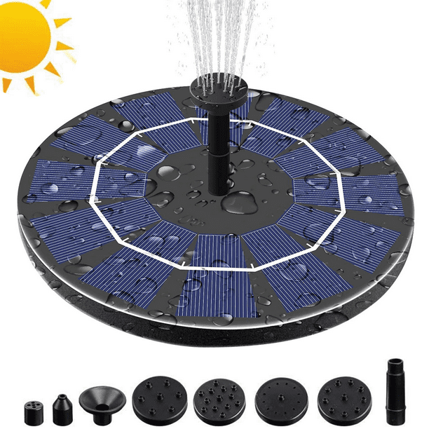 3.0W Solar Fountain Pump for Bird Bath with 3.7V 1200mAh Battery Backup