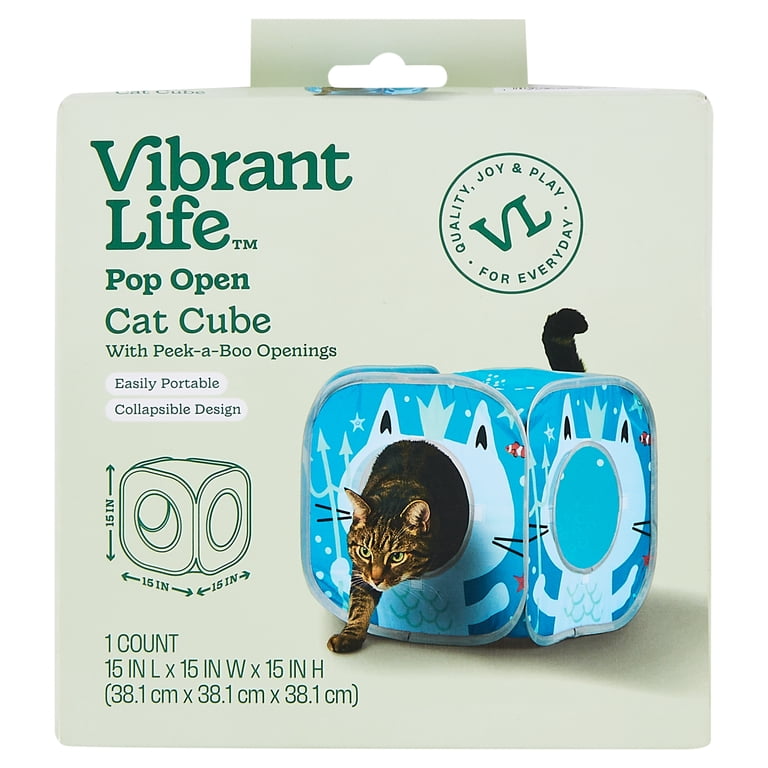 Vibrant Life Pop Open Collapsible Mermaid Cat Cube, Blue - Walmart.com