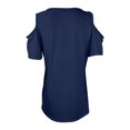 thumbnail image 6 of up to 60% off Gifts Usmixi Shirts for Women Comfy Lightweigh Breathable Casual Cold Shoulder Tunic Tops Summer Trendy Solid Short Sleeve Crewneck Ladies Blouses Navy m, 6 of 6