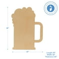 thumbnail image 2 of St Patricks Day Decorations, Unfinished Wood Beer Mug Cutout, 16 Inches, Pack of 3, by Woodpeckers, 2 of 5