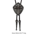 thumbnail image 3 of SIEYIO Shield Cross Necklace Bolo Tie Hipsters Costume Neck Ties Collar Pendant Jewelry, 3 of 10