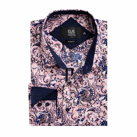 Elie Balleh Pink Boy's Slim Fit Print Button-Down Shirt