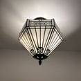 thumbnail image 3 of Tiffany Ceiling Lights Fixture White Stained Glass Hexagon LED Bulbs Included for Living Room Bedroom Kitchen 12"W*12"D*12"H, 3 of 5