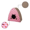 thumbnail image 3 of THE LICKER STORE Koko 19" Modern Cardboard Triangle Cat Cave Scratcher with Catnip, Pink/Red, 3 of 6