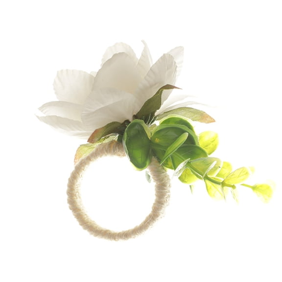 Wovilon Artificial Flowers For Decoration Outdoor Rose Flower Napkin Rings Artificial Flower Napkin Holders Serviette Buckles