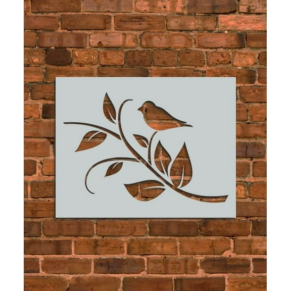 Bird on Branch Stencil
