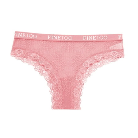 

Female Lace Panties Pink See Through Thongs 1-Pack