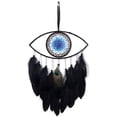 thumbnail image 1 of Gran Atrapasueños De Mal De Ojo Tejido A Mano Atrapasueños De Plumas Negras Colgante De Pared Atrapasueños Artesanía Adorno Decoración De Pared Para El Dormitorio Sala De Estar 60Cm Muyoka Hogar, 1 of 6