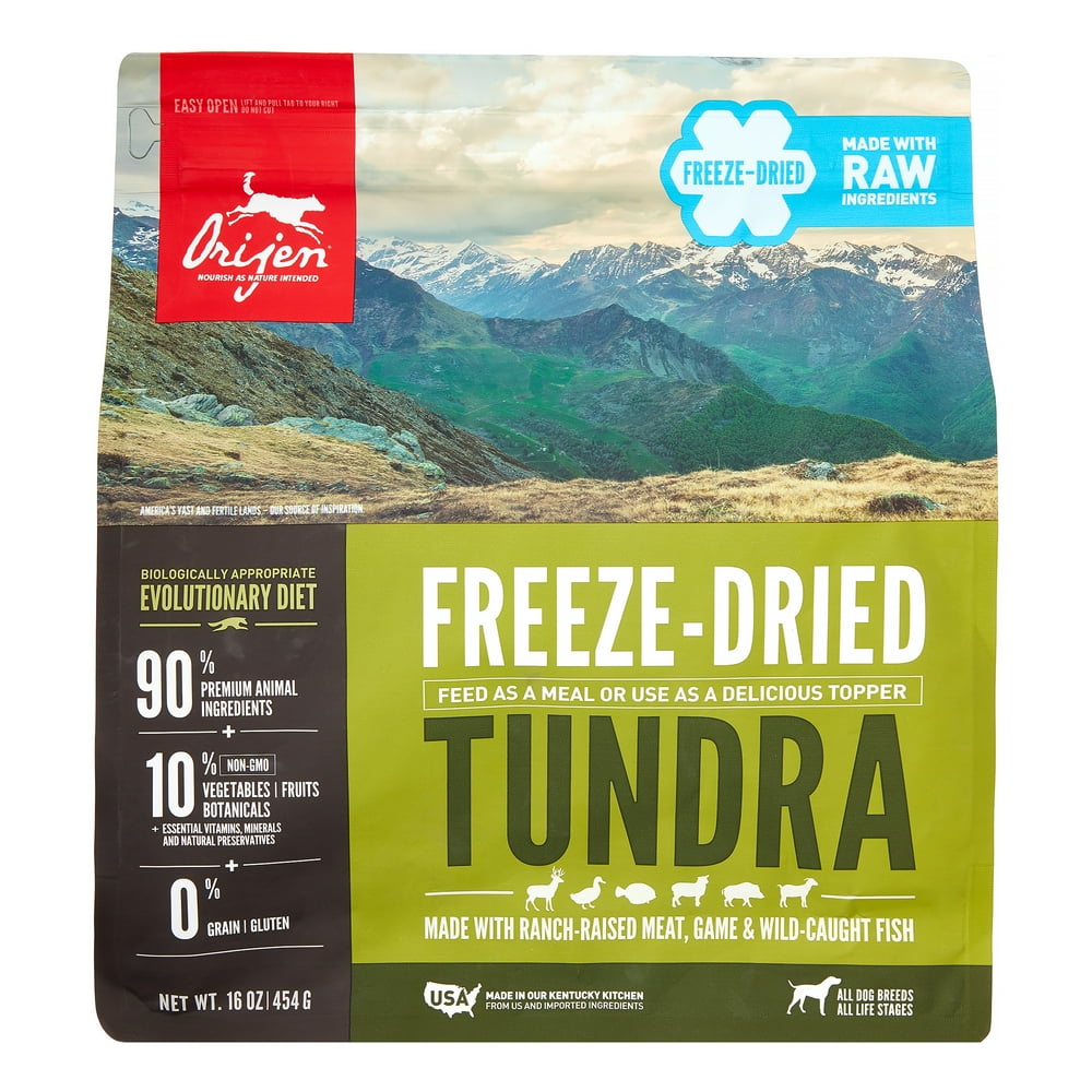 Orijen Tundra GrainFree All Stages Freeze Dried Dog Food, 16 oz