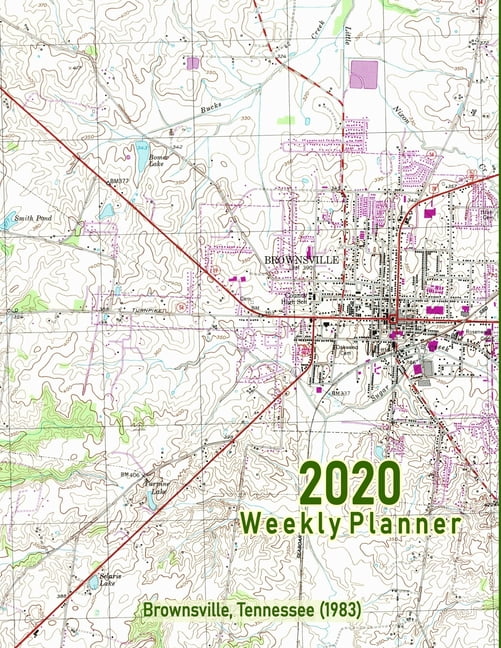 2020 Weekly Planner Brownsville, Tennessee (1983) Vintage Topo Map