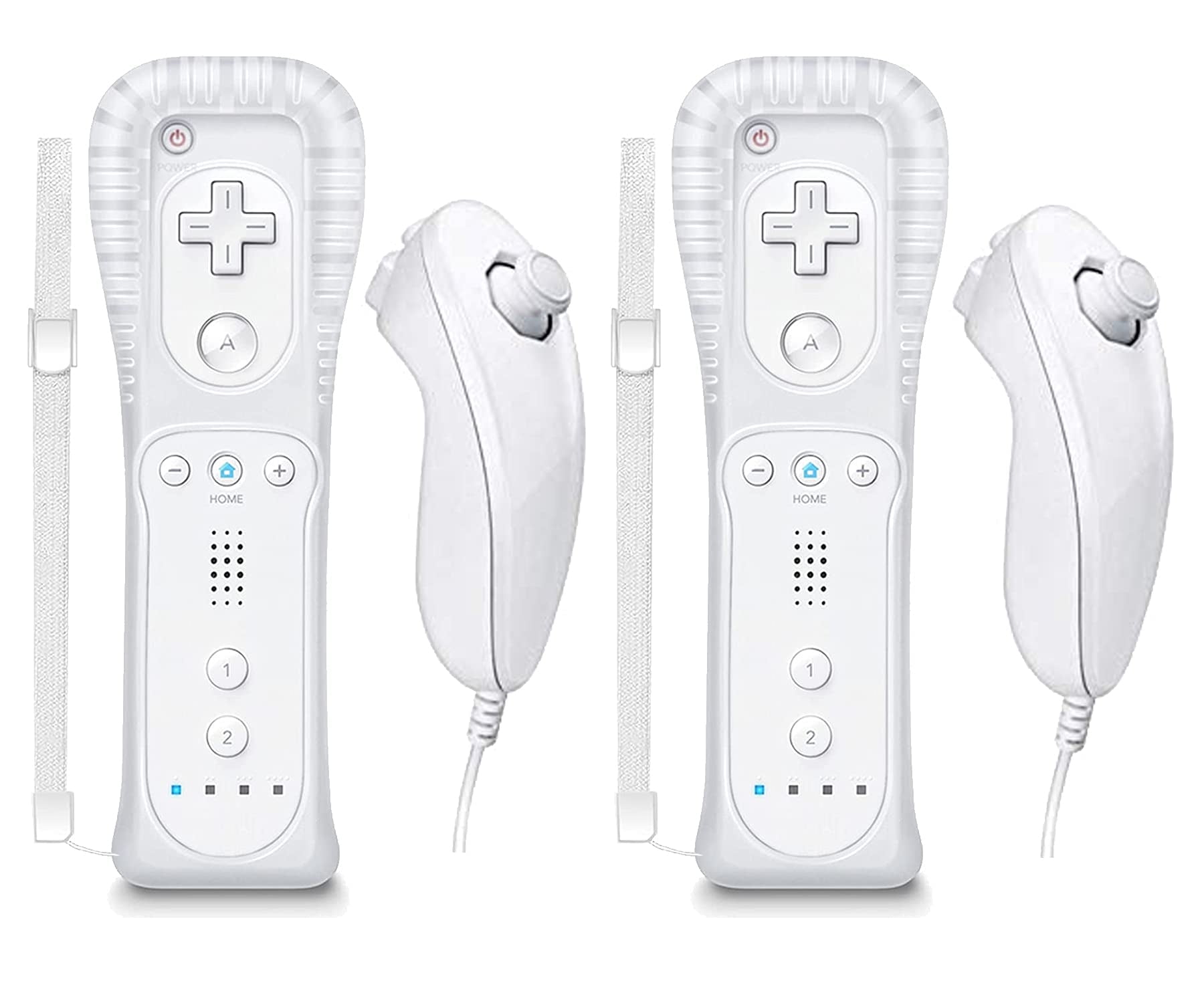 Wii Nunchuck Remote Controller 2 Pack with Motion Plus Compatible with Wii & Wii U Console | Wii Remote Controller with Shock Function