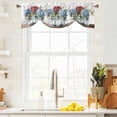 thumbnail image 4 of Tie Up Valances for Windows, Bottle Flower Adjustable Valance Curtains Window Treatment for Living Room, Country Red Blue Spring Budding Floral Rod Pocket Kitchen Curtains & Drapes 54x18 Inch, 4 of 9