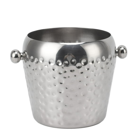 Delaman Seau à Glace, Mini Récipient Congelé Isolé En Acier Inoxydable Pour Bar Vin Champagne 1L(Argent)