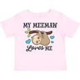thumbnail image 3 of Inktastic My Meemaw Loves Me with Sloth and Hearts Boys or Girls Toddler T-Shirt, 3 of 5