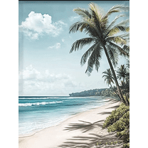 Tropical Beach Palm Tree Canvas Wall Art， Perfect for Living Room， Bedroom， Bathroom， Office， and Hotel Decoration