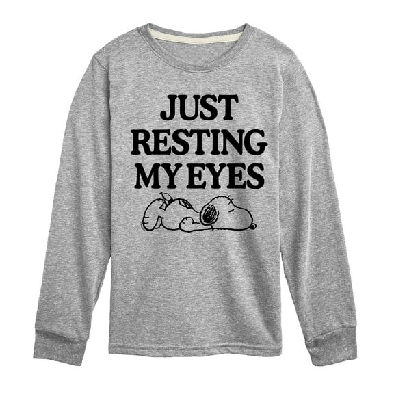 Peanuts - Resting My Eyes Snoopy - Toddler & Youth Long Sleeve Graphic T-Shirt
