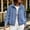Light Blue, variant on Womens Denim Bomber Jacket Zip Up Long Sleeve Jean Jackets Fall Casual Fashion Streetwear Outerwear