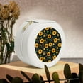 thumbnail image 6 of Fuzoiu Sunflowers3 Print Portable Jewelry Box,Round Mini Leather Travel Jewelry Case,Small Travel Jewelry Organizer,Jewelry Holder for Ring Necklace Earring for Women Girls-White, 6 of 7